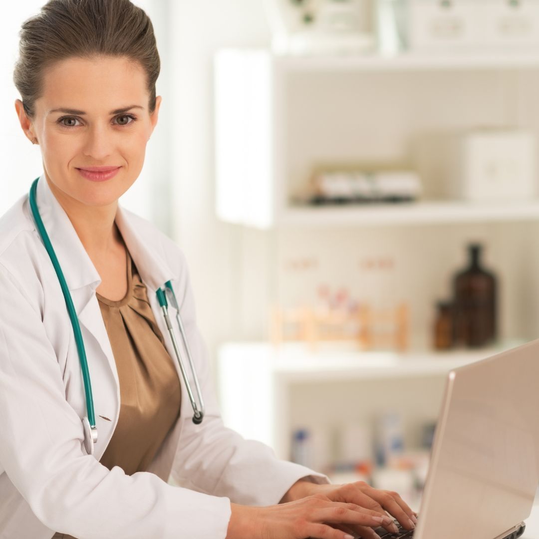 Medical spa professional performing clinical skincare treatment